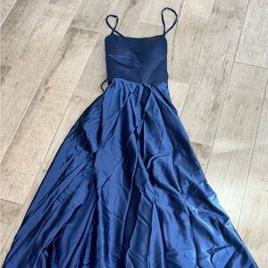 Elegant Blue Satin Gown